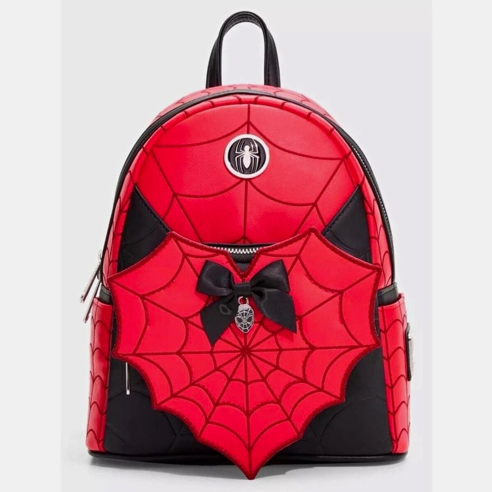 IN HAND LE600 Loungefly Spider-Man Web Heart Mini Backpack BL Exclusive NWT